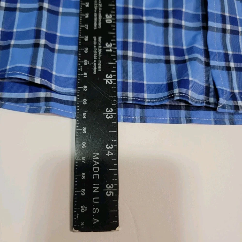 Polo Ralph Lauren Performance Shirt Mens XXL Blue Plaid Long Sleeve Nylon‎ Blend